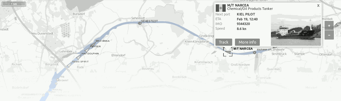 vorschau ; Schiffpositionen im Kanal ; interaktive Karte ; screenshot vesselfinder.com